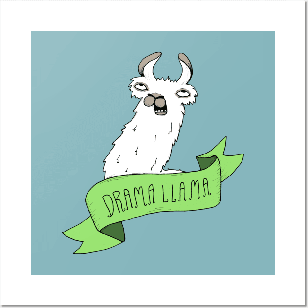 Drama Llama Wall Art by agrapedesign